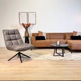 Sillón giratorio Yuki Antracita Eco-cuero 360° Giratorio 