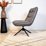 Sillón giratorio Yuki Antracita Eco-cuero 360° Giratorio 