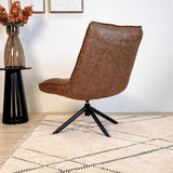 Sillón giratorio Yuki Cognac Eco-cuero 360° Giratorio 