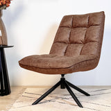 Sillón giratorio Yuki Cognac Eco-cuero 360° Giratorio 