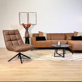 Sillón giratorio Yuki Cognac Eco-cuero 360° Giratorio 