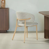 Eetkamerstoelen-Japandi Eetkamerstoel Yuka Zand - Eikenlook Frame-Dimehouse