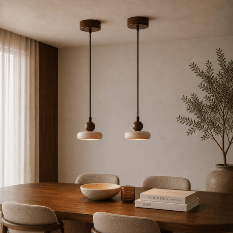 Redondo - Tapa de travertino nogal beige