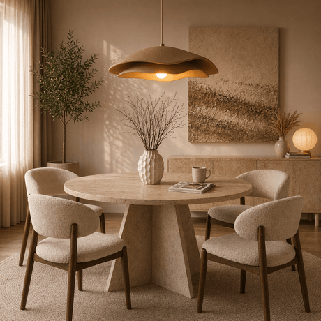 Lámpara colgante pantalla hormigón carbón beige - 40 y 50 cm - Flowing