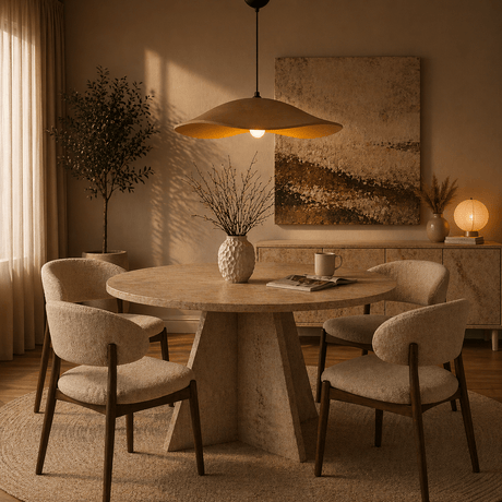 Lámpara colgante pantalla hormigón carbono beige - 58 cm - Flowing