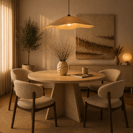Lámpara colgante pantalla hormigón carbón beige - 59 cm - Flowing