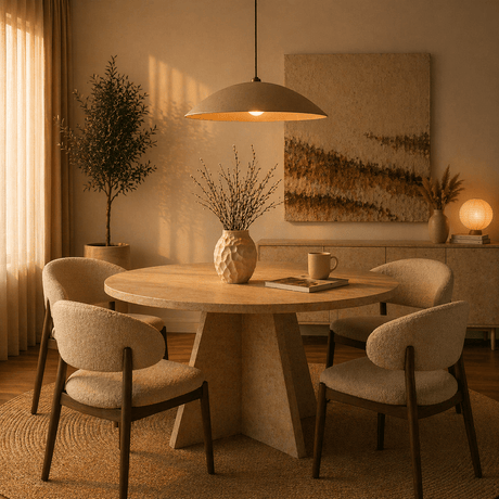 Lámpara colgante pantalla hormigón carbón beige - elegante - 59 cm - Flowing