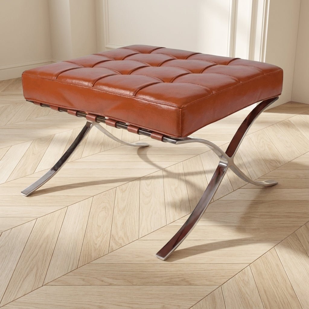 Hocker Expo Premium Leer sfeerfoto in modern interieur