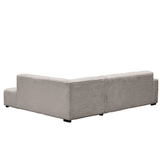 Sofá en esquina de tela acanalada beige súper suave Gavi - derecha 