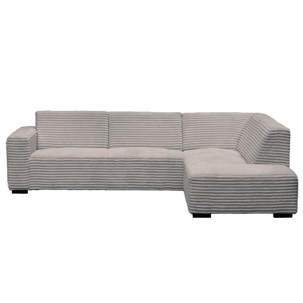 Sofá en esquina de tela acanalada beige súper suave Gavi - derecha 