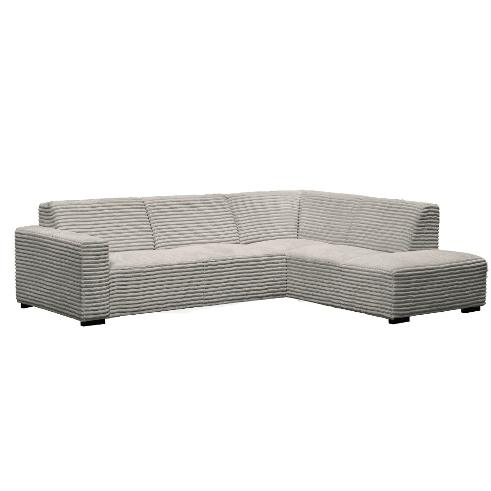 Sofá en esquina de tela acanalada beige súper suave Gavi - derecha 