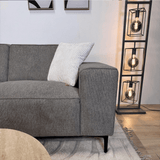 Banken - Hoekbank taupe chenille gemêleerd Ravi – links - Dimehouse