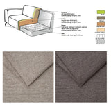 Sofá esquina de chenilla taupe tapizada Ravi – derecha 