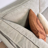 Banken - Hoekbank met chaise longue beige chenille Yara - links - Dimehouse