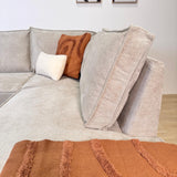 Banken - Hoekbank met chaise longue beige chenille Yara - rechts - Dimehouse