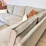 Banken - Hoekbank met chaise longue beige chenille Yara - rechts - Dimehouse