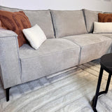 Banken - Hoekbank met chaise longue beige chenille Yara - rechts - Dimehouse