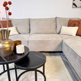 Banken - Hoekbank met chaise longue beige chenille Yara - rechts - Dimehouse