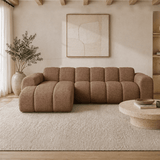 Banken-Hoekbank met lounge koper velvet structuurstof - strepen - links - Brix-Dimehouse