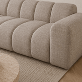 Banken-Hoekbank met lounge zand velvet structuurstof - strepen - links - Brix-Dimehouse