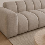 Banken-Hoekbank met lounge zand velvet structuurstof - strepen - rechts - Brix-Dimehouse
