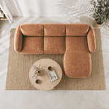 Banken - Hoekbank ronde longue koper velvet structuurstof Dwayne - rechts - Dimehouse