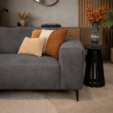Banken - Industriële hoekbank antraciet eco - leer Brisbane - links - Dimehouse