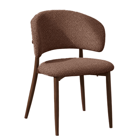 Silla de comedor Japandi Yura cobre - estructura con acabado nogal