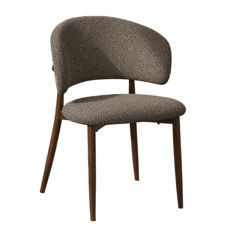 Silla de comedor Japandi Yura beige - estructura con acabado nogal