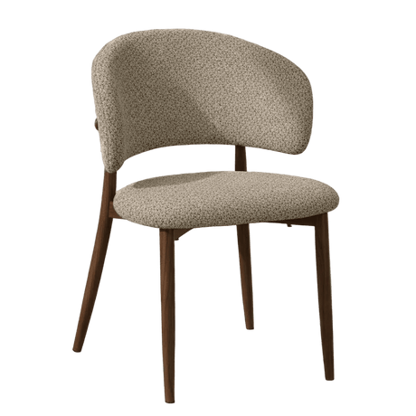 Foto blanca Silla de comedor Japandi Yura Sand - Estructura de aspecto nogal