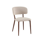 Eetkamerstoelen-Japandi Eetkamerstoel Yura Beige - Walnootlook Frame-Dimehouse