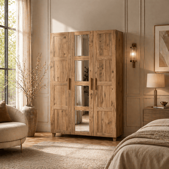 Kledingkasten - Kledingkast Hedera Atlantisch Dennenhout Melamine 120x189x48 cm - Dimehouse