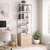 Librería Robbins White White Eik Melamine 39x160x39 cm