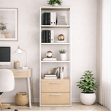 Librería Robbins White White Eik Melamine 39x160x39 cm