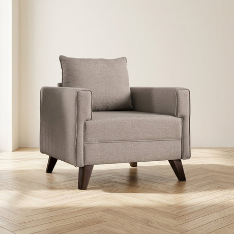 Sillón rural Tejido beige melange Bella foto de humor en un interior moderno