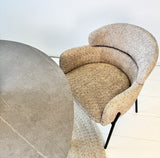 Silla de comedor Bouclé Beige - Japandi - formas redondas - Lola