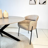 Silla de comedor Bouclé Beige - Japandi - formas redondas - Lola