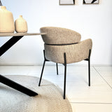 Silla de comedor Bouclé Beige - Japandi - formas redondas - Lola