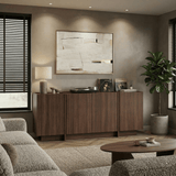 Dressoirs - Dressoir Japandi walnoot melamine Lowen 180x45x80 cm - Dimehouse