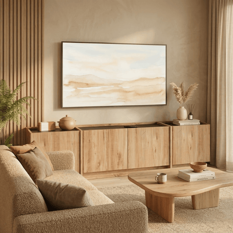 TV Meubels - Tv - meubel Japandi eikenlook melamine antraciet Lowen 180 cm - Dimehouse