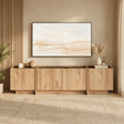Mueble TV - TV - mueble melamina aspecto roble Japandi antracita Lowen 180 cm - Dimehouse