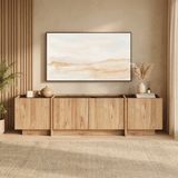 Mueble TV de melamina aspecto roble antracita Lowen 180 cm