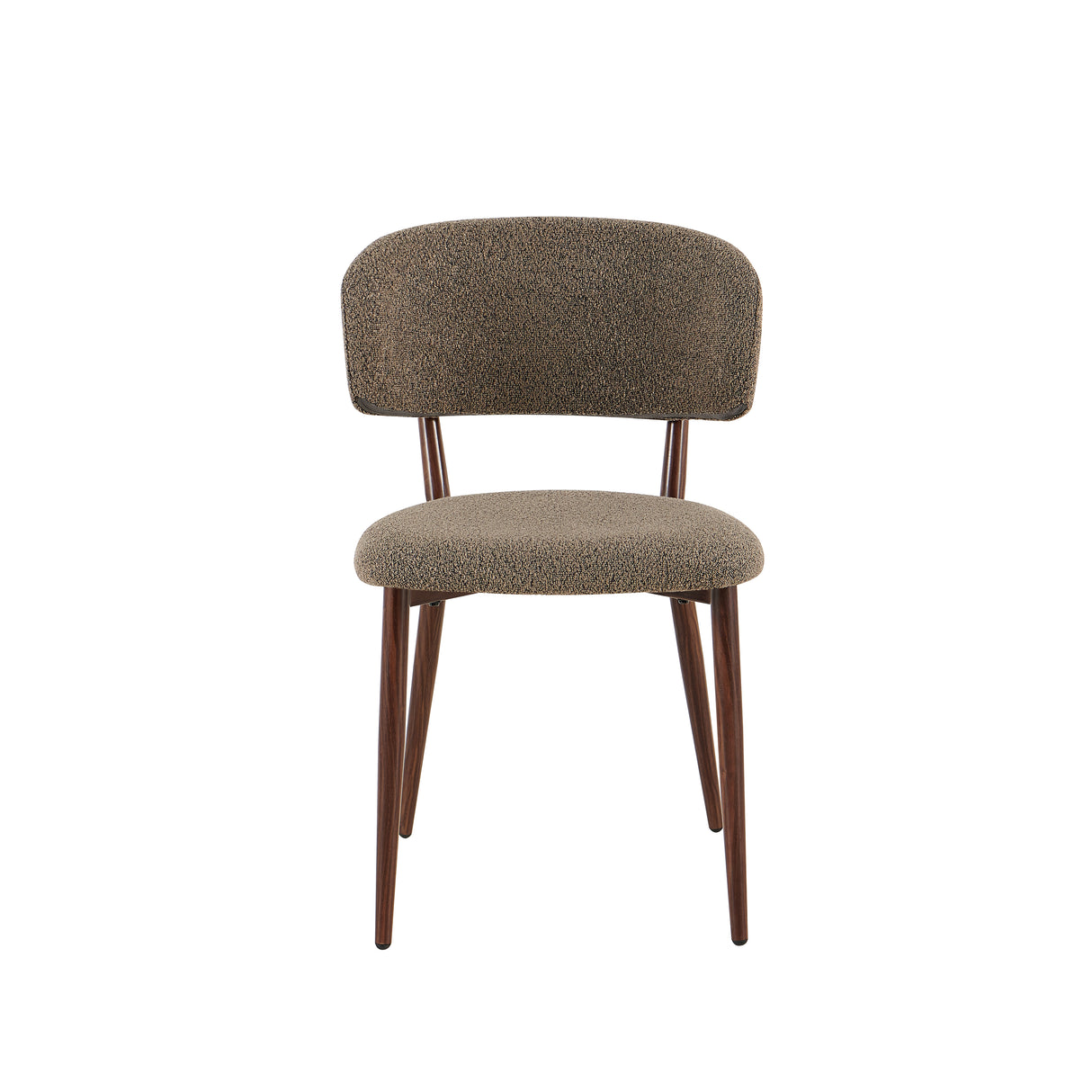 Silla de comedor Japandi Yura beige - estructura con acabado nogal