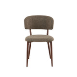 Silla de comedor Japandi Yura beige - estructura con acabado nogal