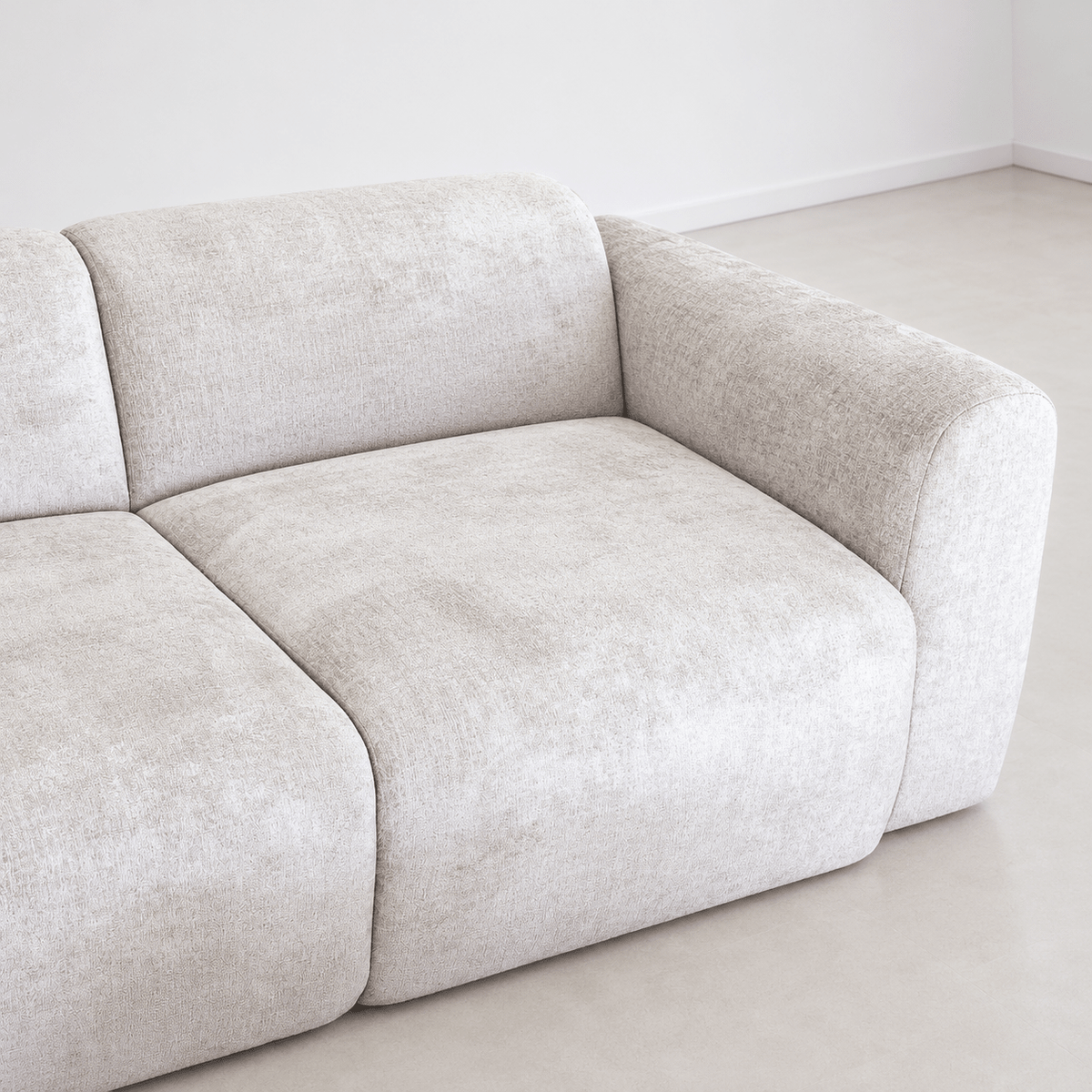 Banken-Hoekbank beige chenille stof - 270x165 cm - Shane - links-Dimehouse