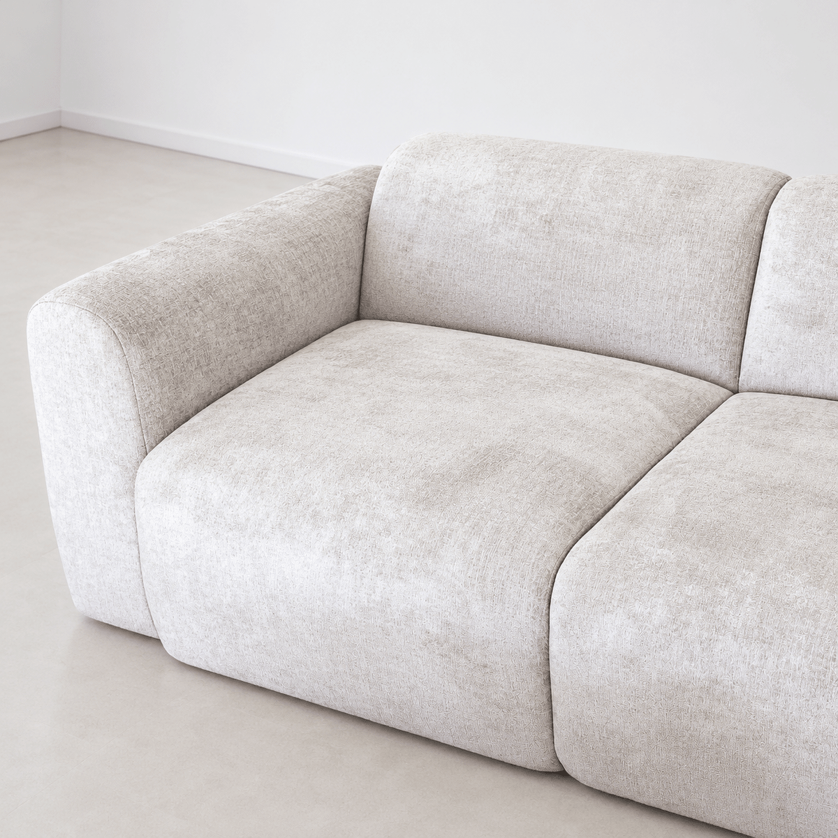 Banken-Hoekbank beige chenille stof - 270x165 cm - Shane - rechts-Dimehouse