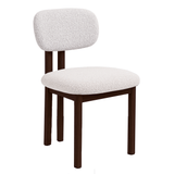 Silla de comedor Japandi Miyo Bouclé Marfil - Estructura de aspecto nogal 
