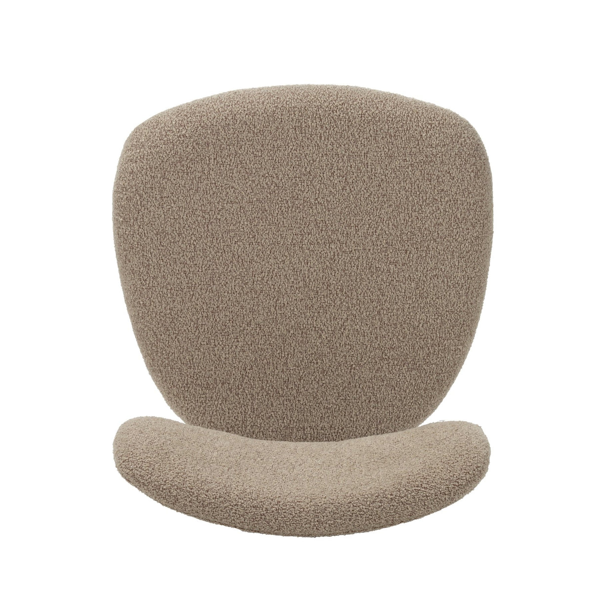 Silla de comedor Japandi Miyo Bouclé color arena - Estructura de aspecto roble 
