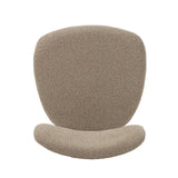 Silla de comedor Japandi Miyo Bouclé color arena - Estructura de aspecto roble 
