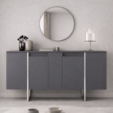 Dressoirs - Modern Dressoir Antraciet Luxe 160x80x35 - Zilver Frame - Dimehouse